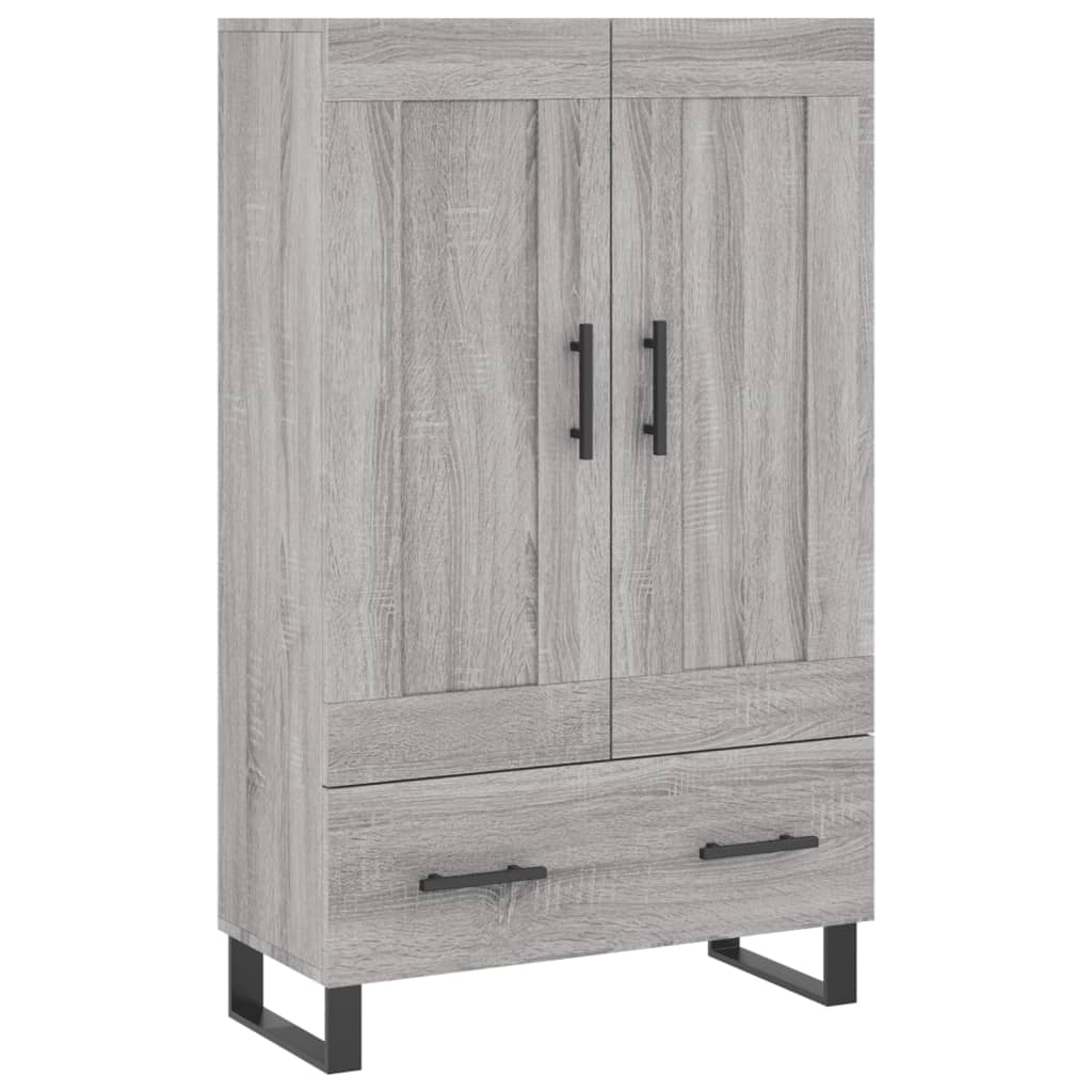 Visoka komoda siva boja hrasta 69,5x31x115 cm konstruirano drvo
