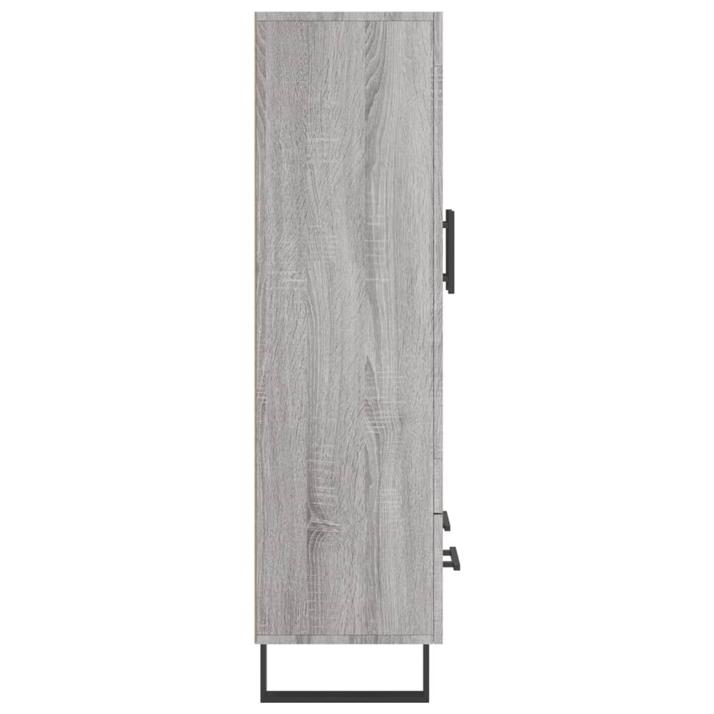 Visoka komoda siva boja hrasta 69,5x31x115 cm konstruirano drvo