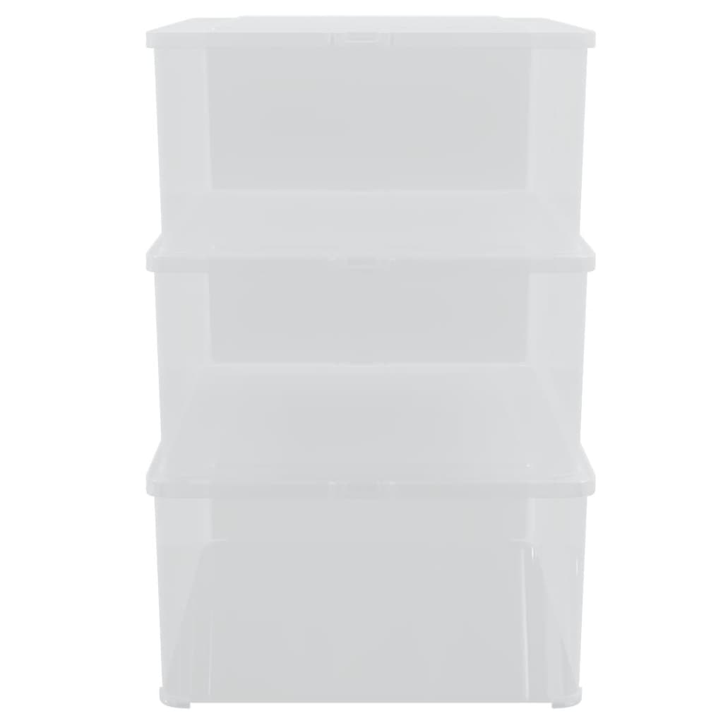 Plastične kutije za pohranu 3 kom 10 L za slaganje