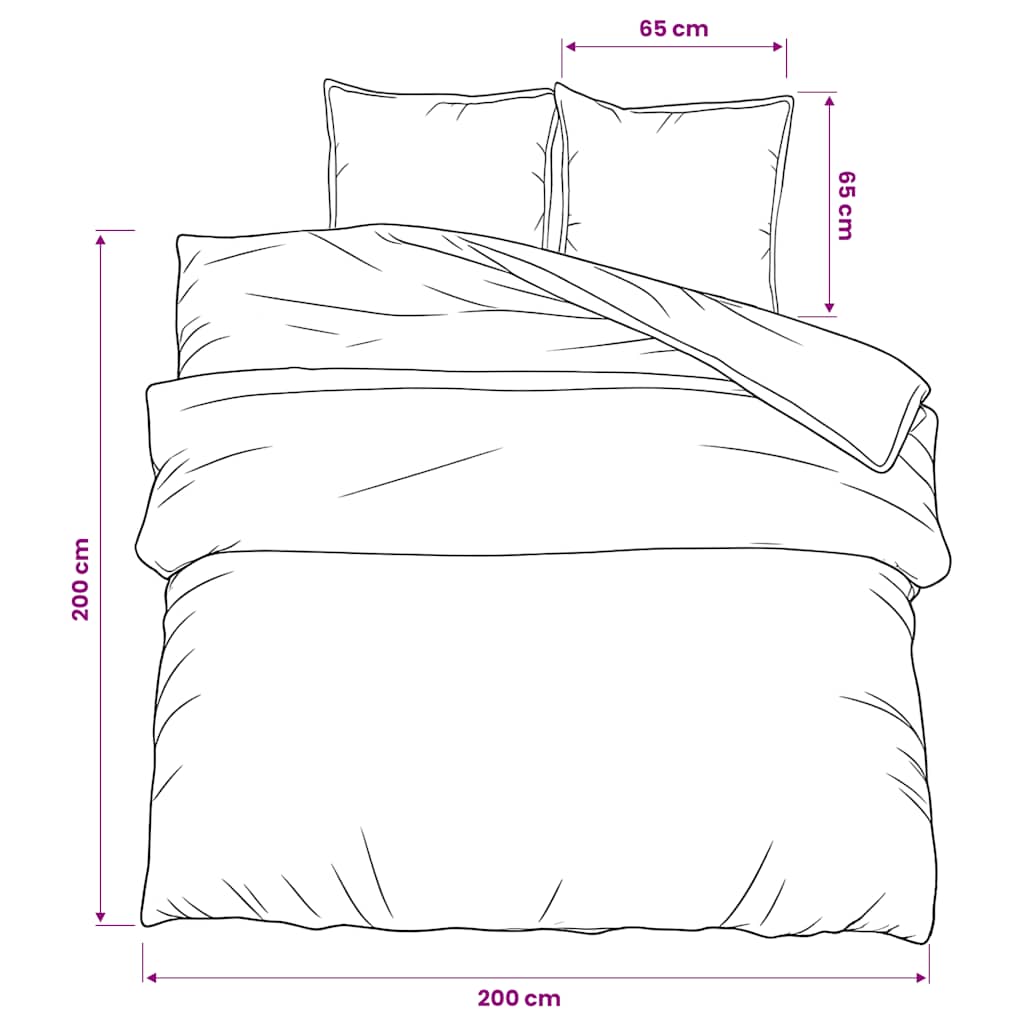 Set posteljine za poplun bijelo-smeđi 200x200 cm pamučni