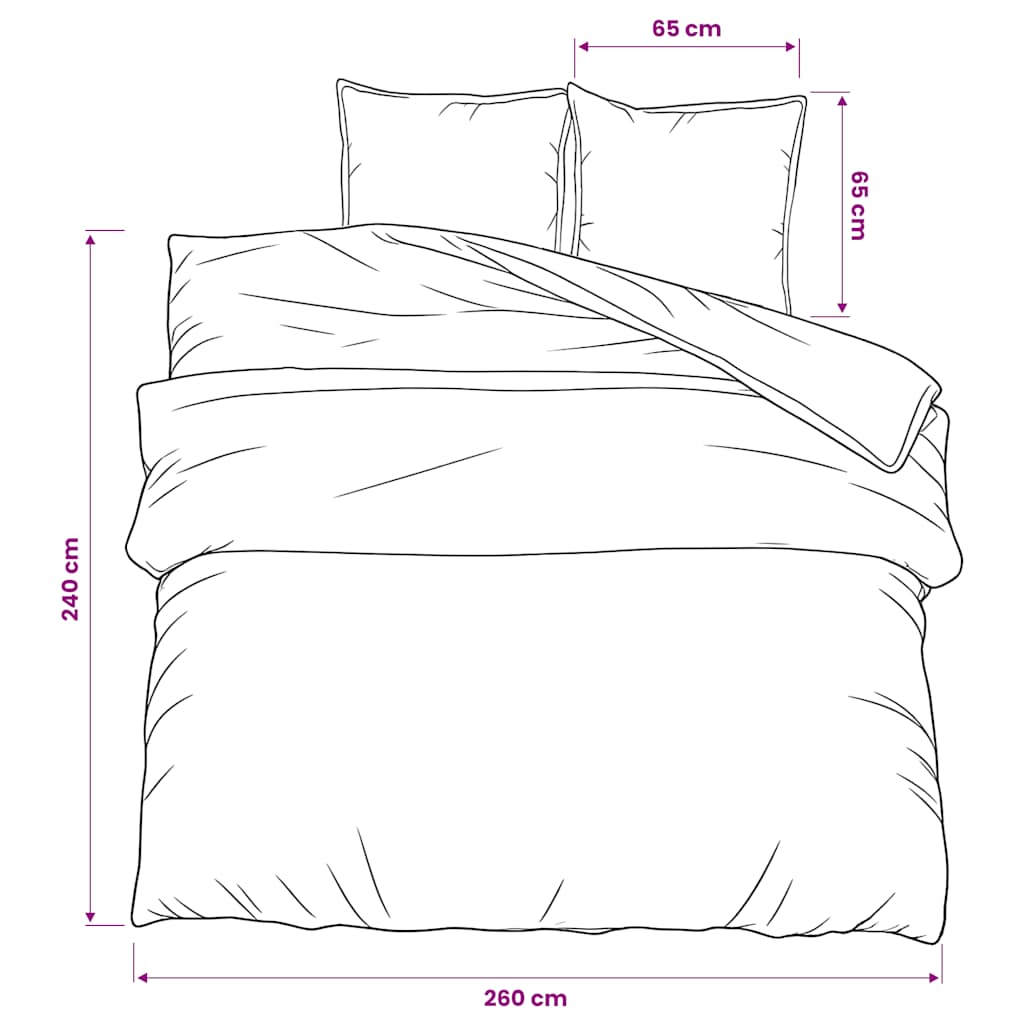 Set posteljine za poplun bijelo-smeđi 260 x 240 cm pamučni