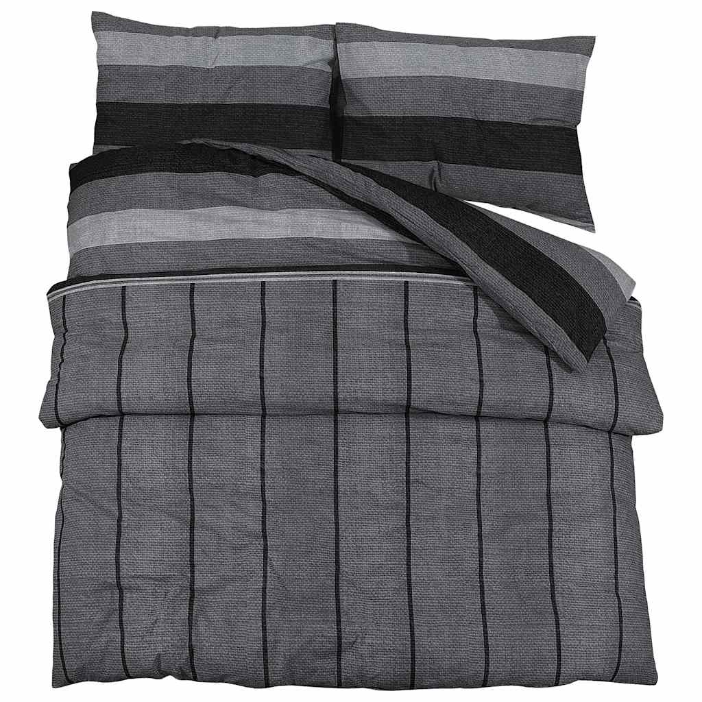 Set posteljine za poplun tamnosivi 240x220 cm pamučni