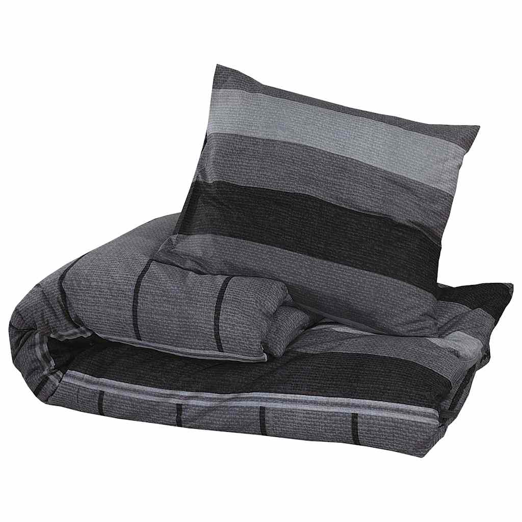 Set posteljine za poplun tamnosivi 220 x 240 cm pamučni
