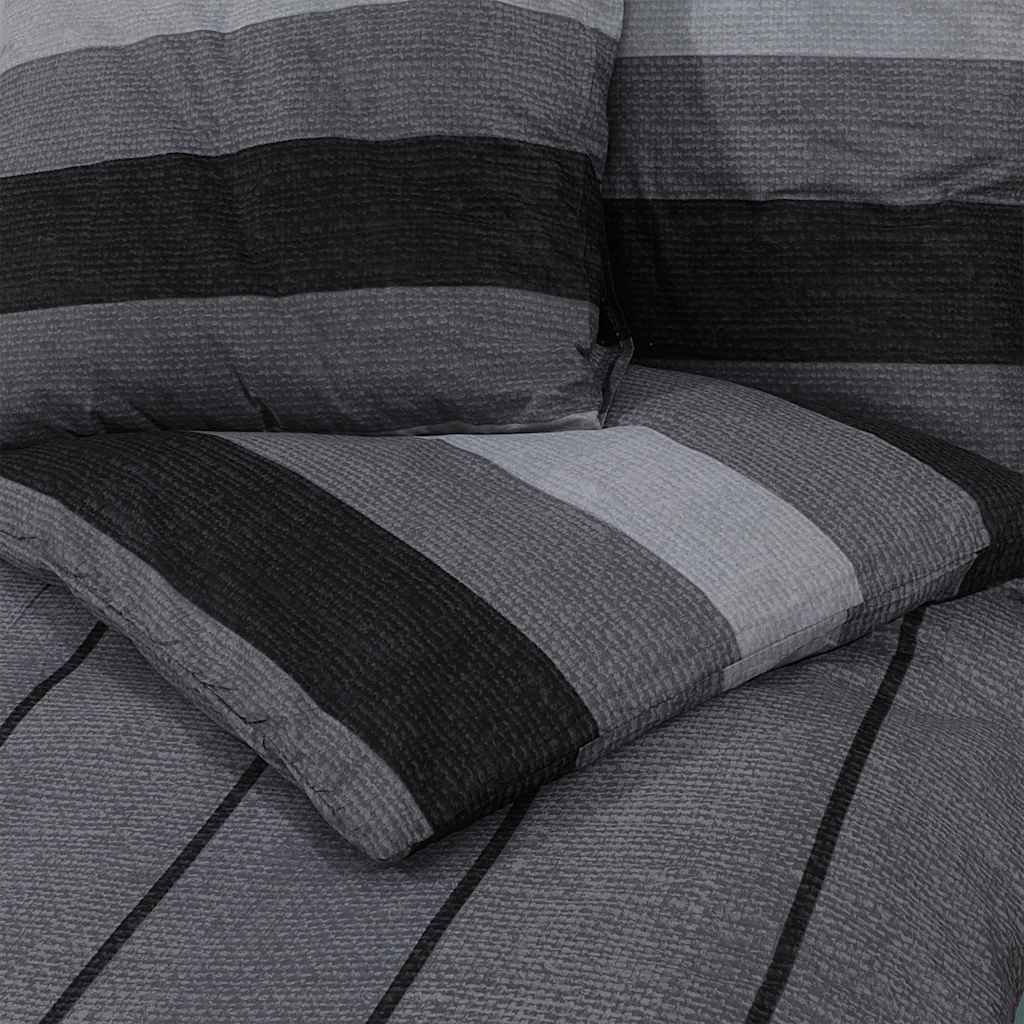 Set posteljine za poplun tamnosivi 220 x 240 cm pamučni
