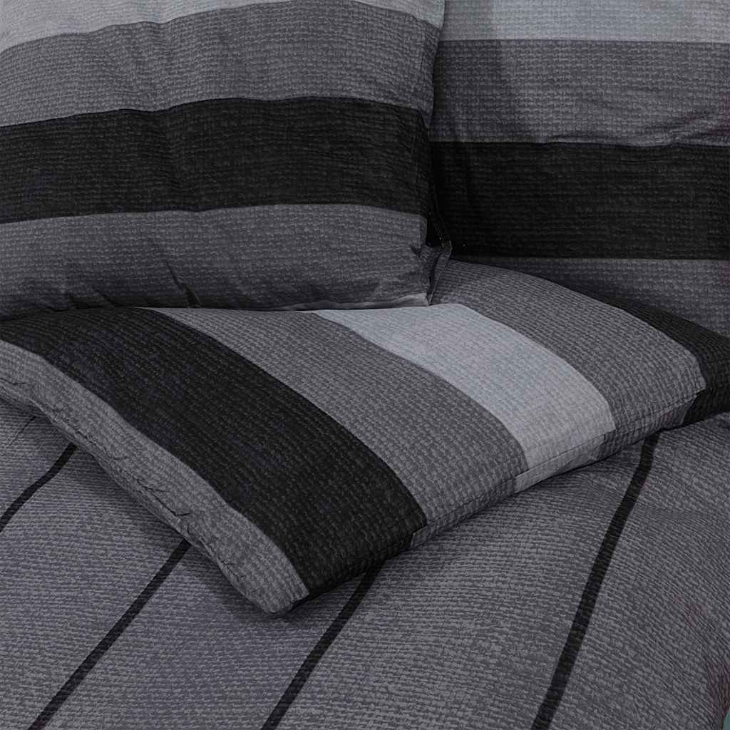 Set posteljine za poplun tamnosivi 260 x 240 cm pamučni