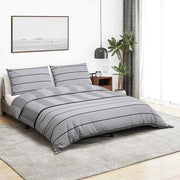Set posteljine za poplun sivi 140 x 200 cm pamučni