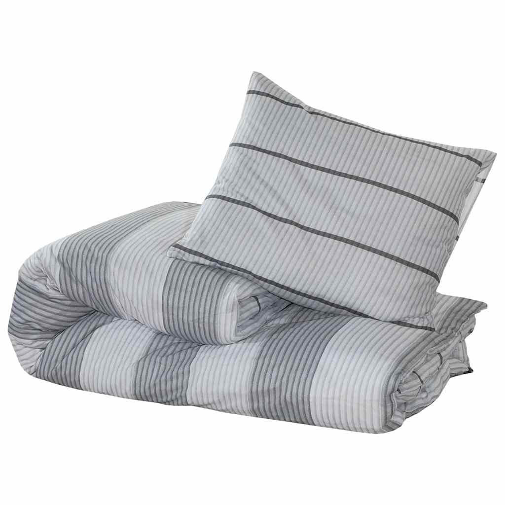 Set posteljine za poplun sivi 260x220 cm pamučni