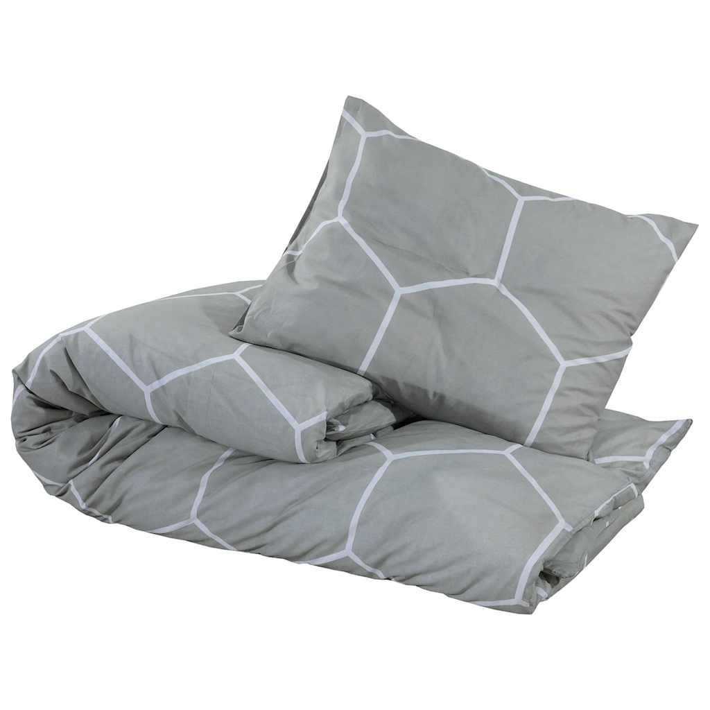 Set posteljine za poplun sivi 240x220 cm pamučni