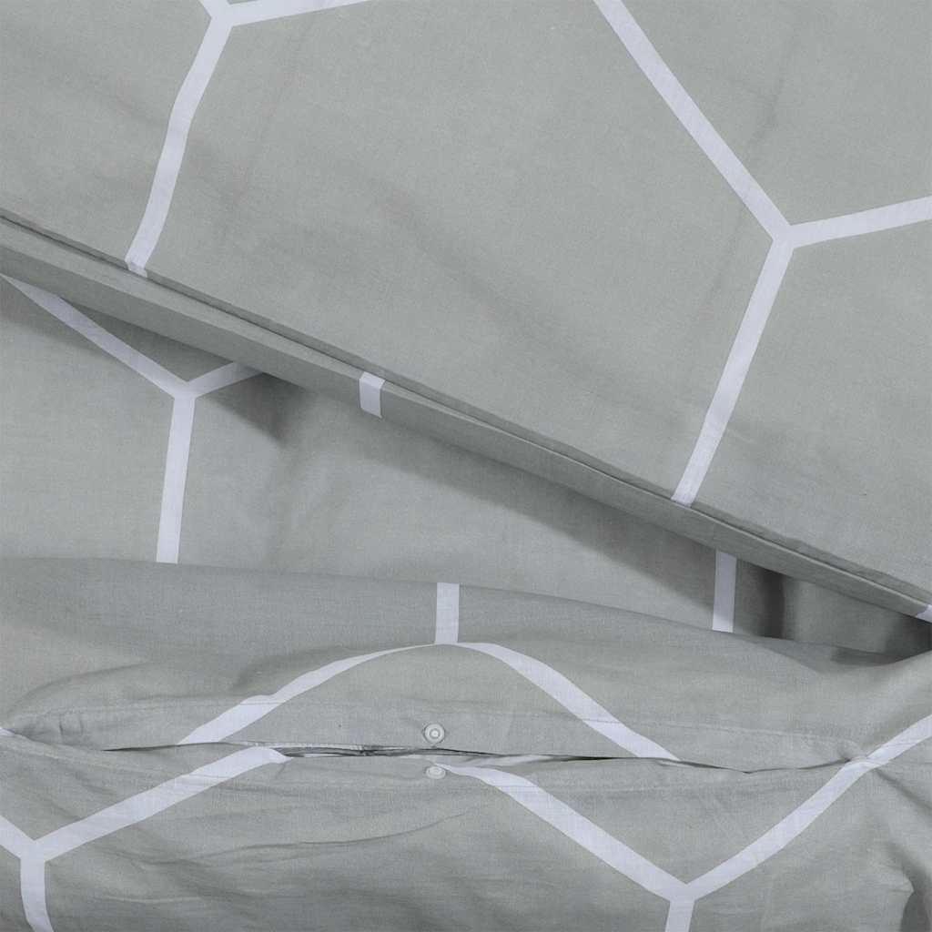 Set posteljine za poplun sivi 240x220 cm pamučni