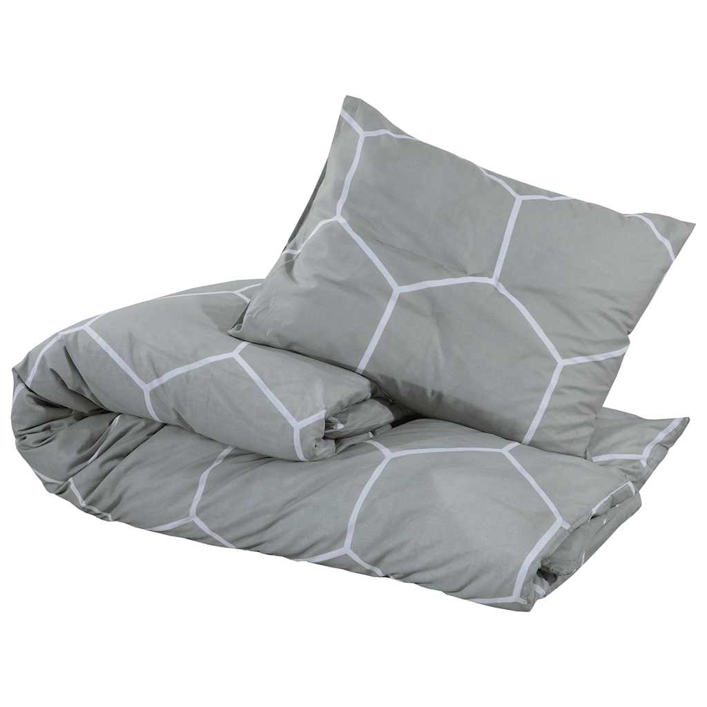 Set posteljine za poplun sivi 260x220 cm pamučni
