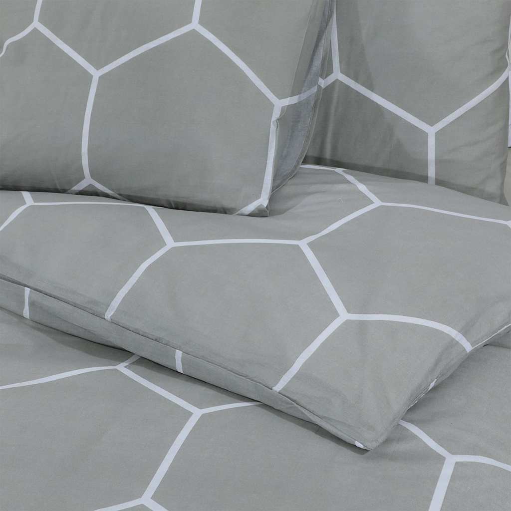 Set posteljine za poplun sivi 260x220 cm pamučni
