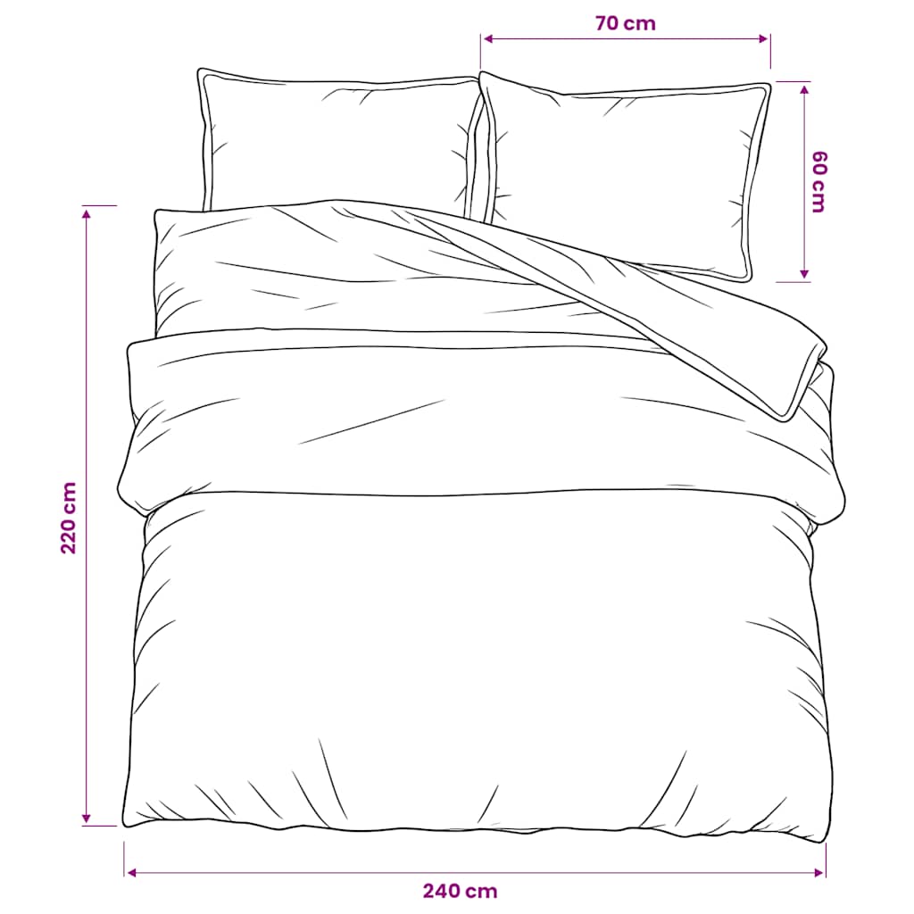 Set posteljine za poplun tamnosivi 240x220 cm pamučni