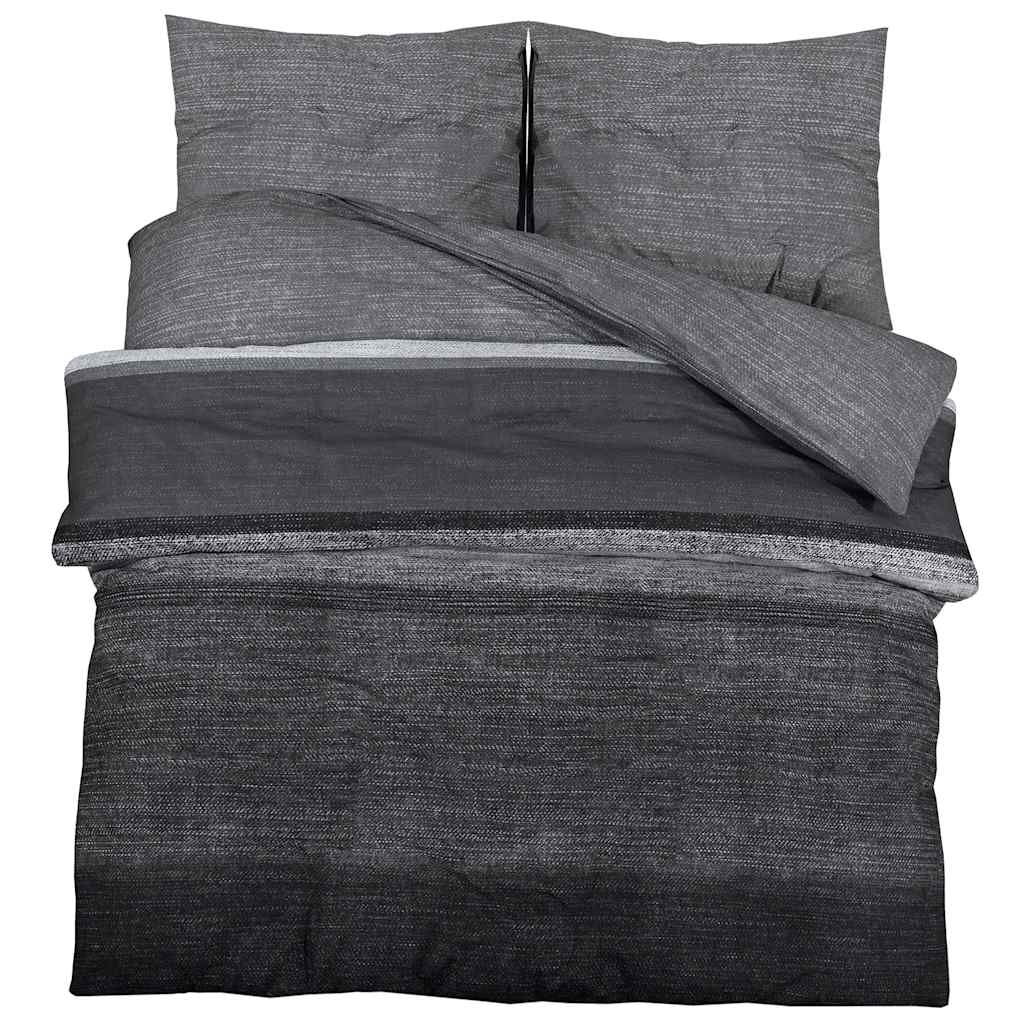 Set posteljine za poplun tamnosivi 225x220 cm pamučni