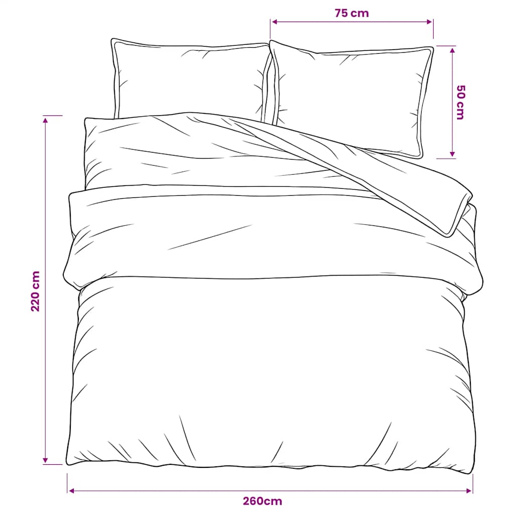 Set posteljine za poplun tamnosivi 260x220 cm pamučni