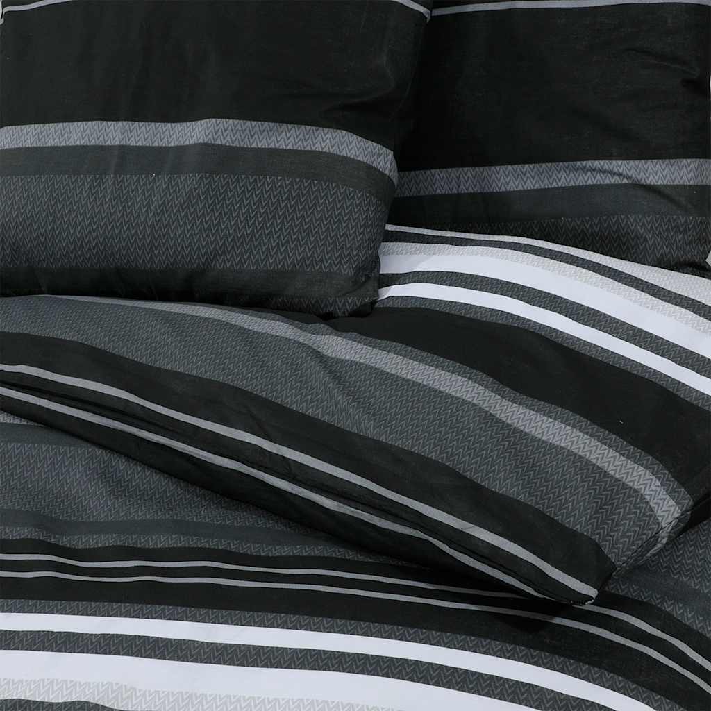 Set posteljine za poplun crno-bijeli 240 x 220 cm pamučni