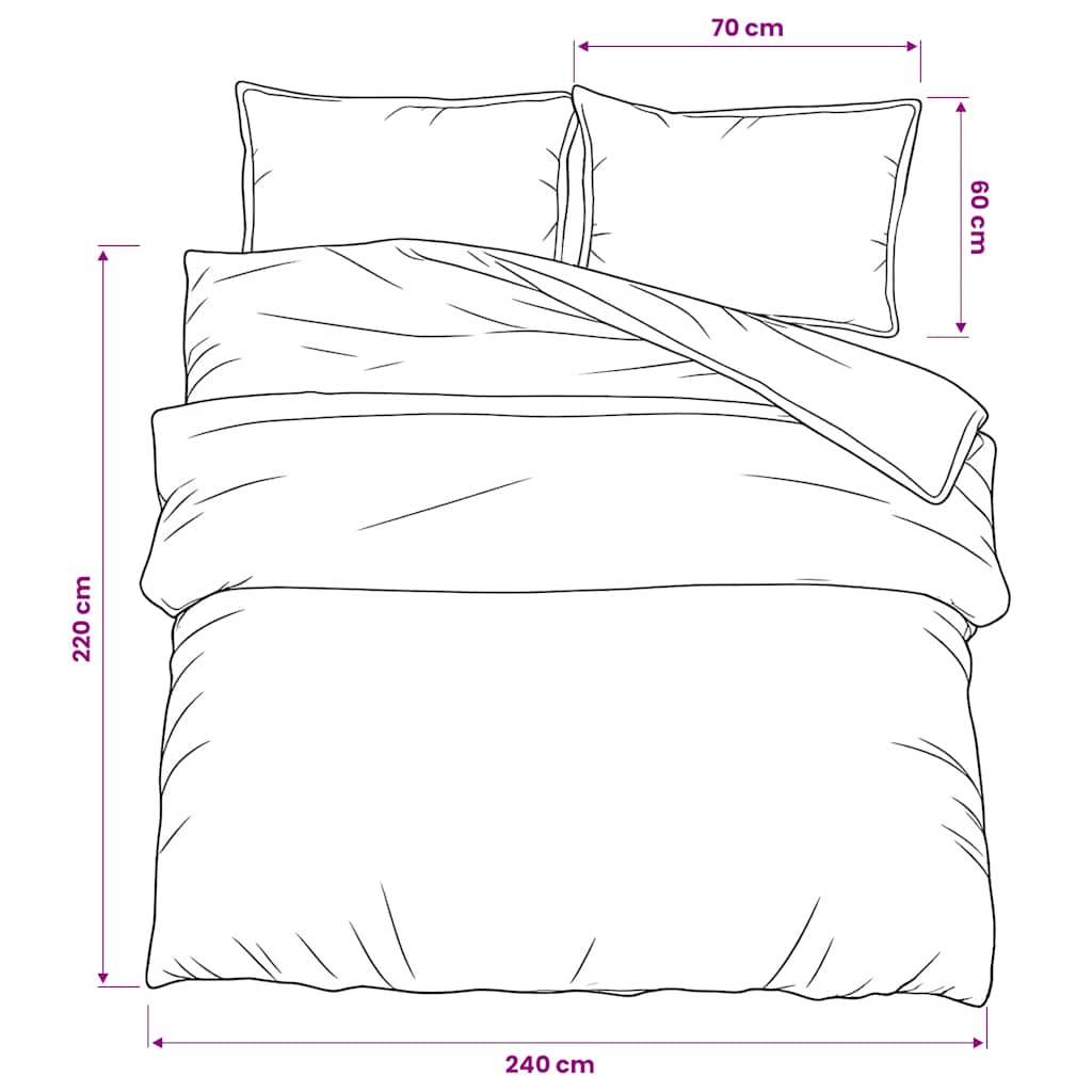 Set posteljine za poplun crno-bijeli 240 x 220 cm pamučni