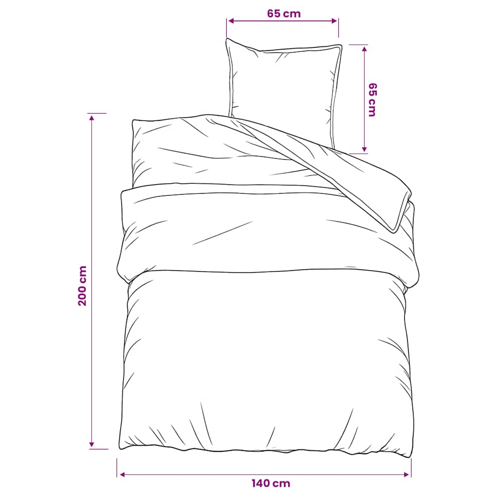 Set posteljine za poplun crno-bijeli 140x200 cm pamučni