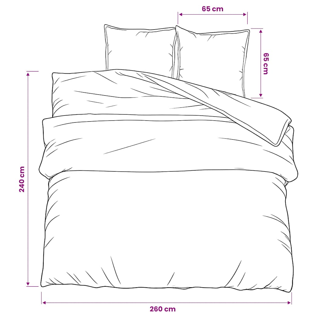 Set posteljine za poplun crno-bijeli 260 x 240 cm pamučni