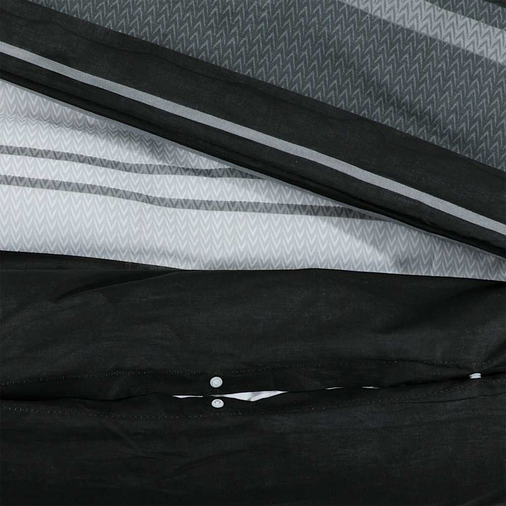 Set posteljine za poplun crno-bijeli 135 x 200 cm pamučni