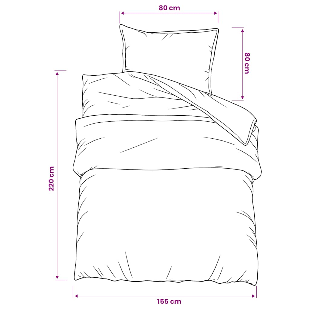 Set posteljine za poplun crno-bijeli 155 x 220 cm pamučni