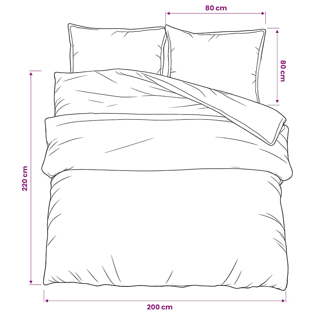 Set posteljine za poplun ružičasti 200x220 cm pamučni