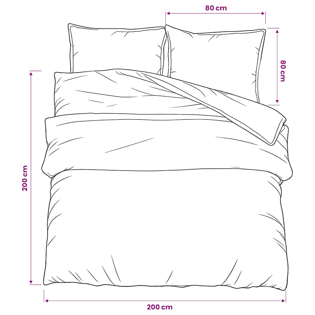 Set posteljine za poplun crni 200x200 cm pamučni