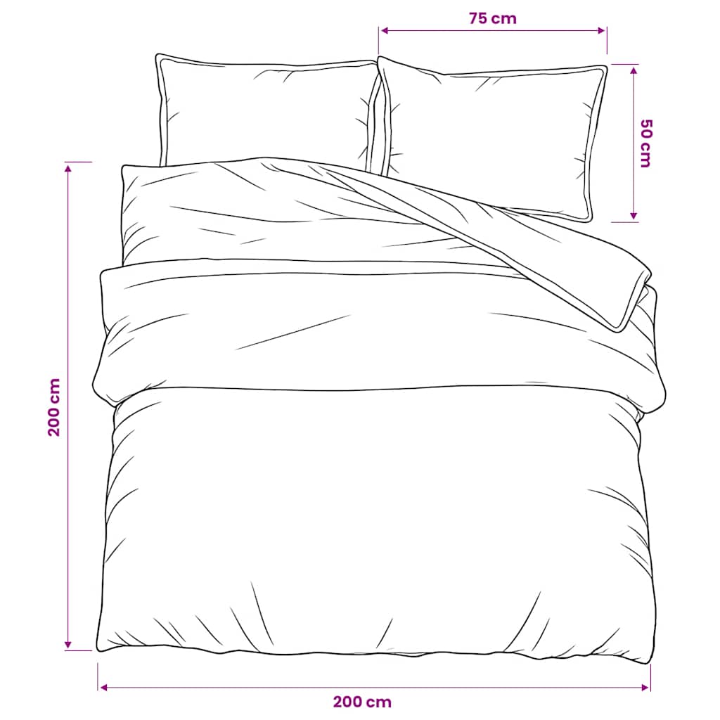 Set posteljine za poplun crni 200x200 cm pamučni