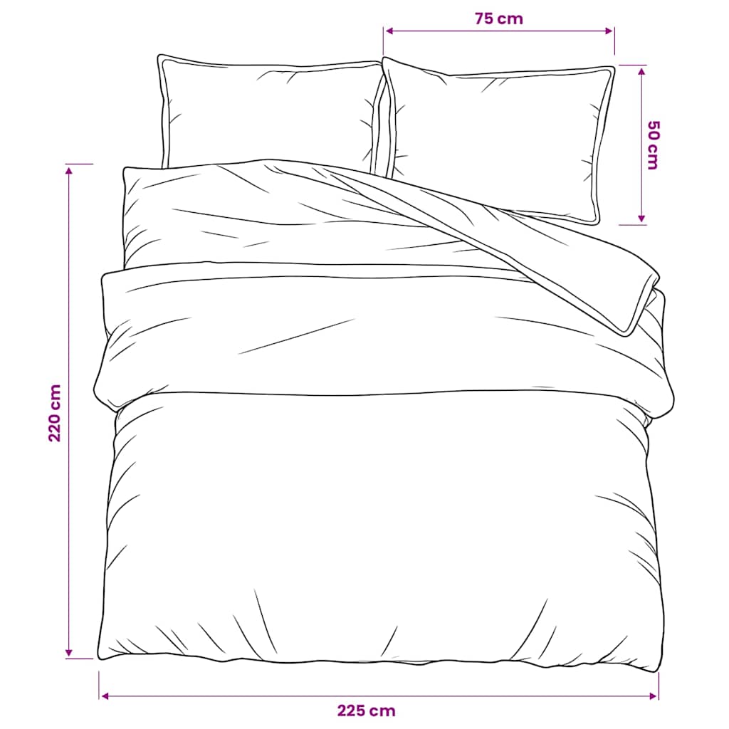 Set posteljine za poplun crna 225x220 cm pamučni