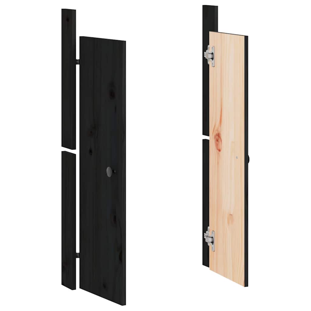 Vanjska kuhinjska vrata MEPPEL 2 kom crna 50x9x82 cm masivna borovina