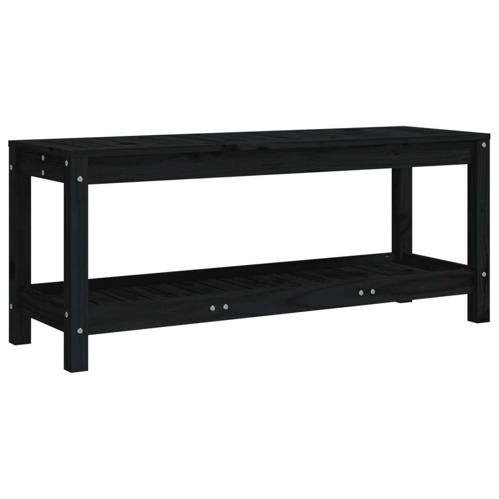 Vrtna klupa crna 108x35x45 cm od masivne borovine