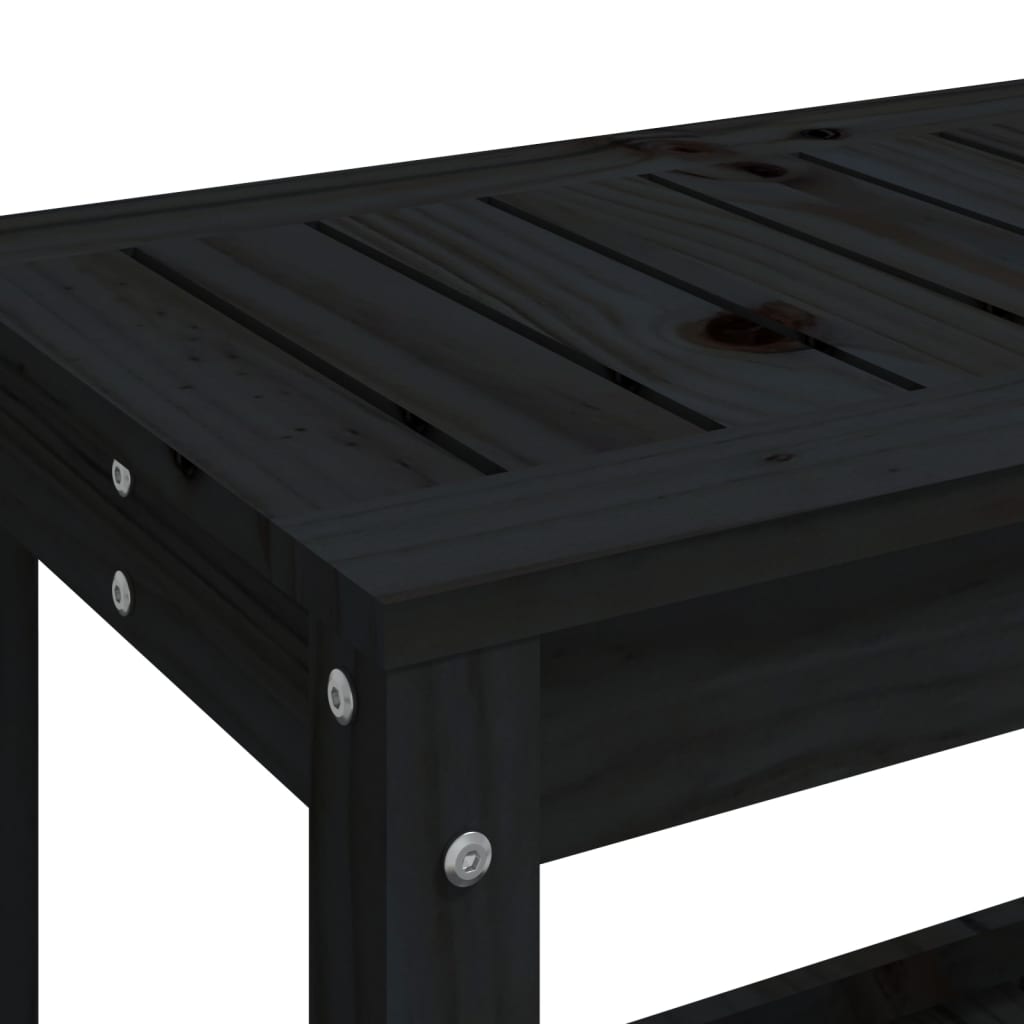 Vrtna klupa crna 108x35x45 cm od masivne borovine