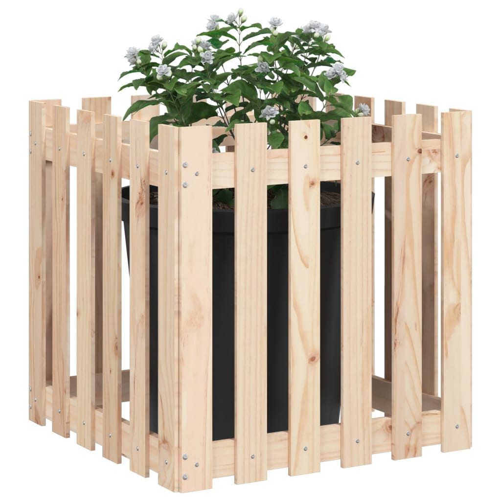 Vrtna sadilica s izgledom ograde 60x60x60 cm od borovine