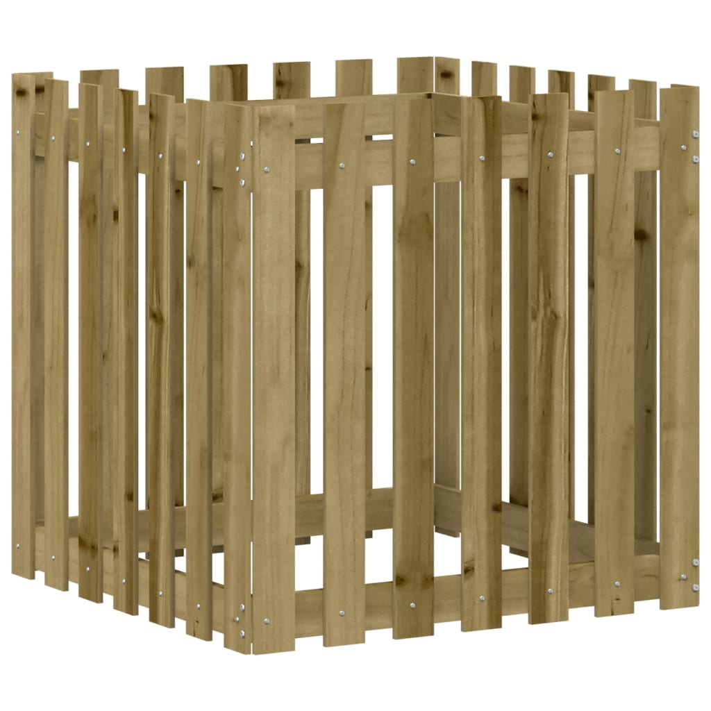 Vrtna sadilica s izgledom ograde 70 x 70 x 70 cm od borovine