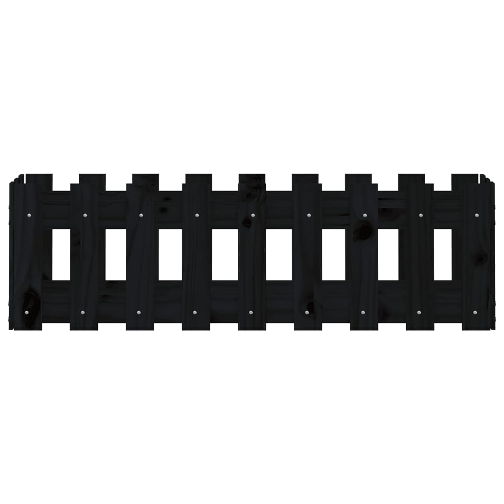 Povišena vrtna gredica crna 100x30x30 cm masivna borovina
