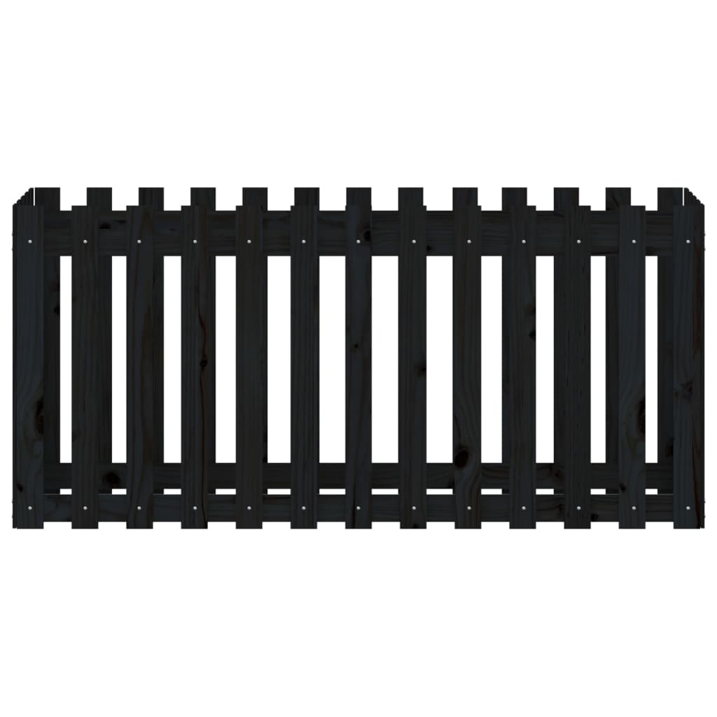 Povišena vrtna gredica crna 150 x 50 x 70 cm masivna borovina