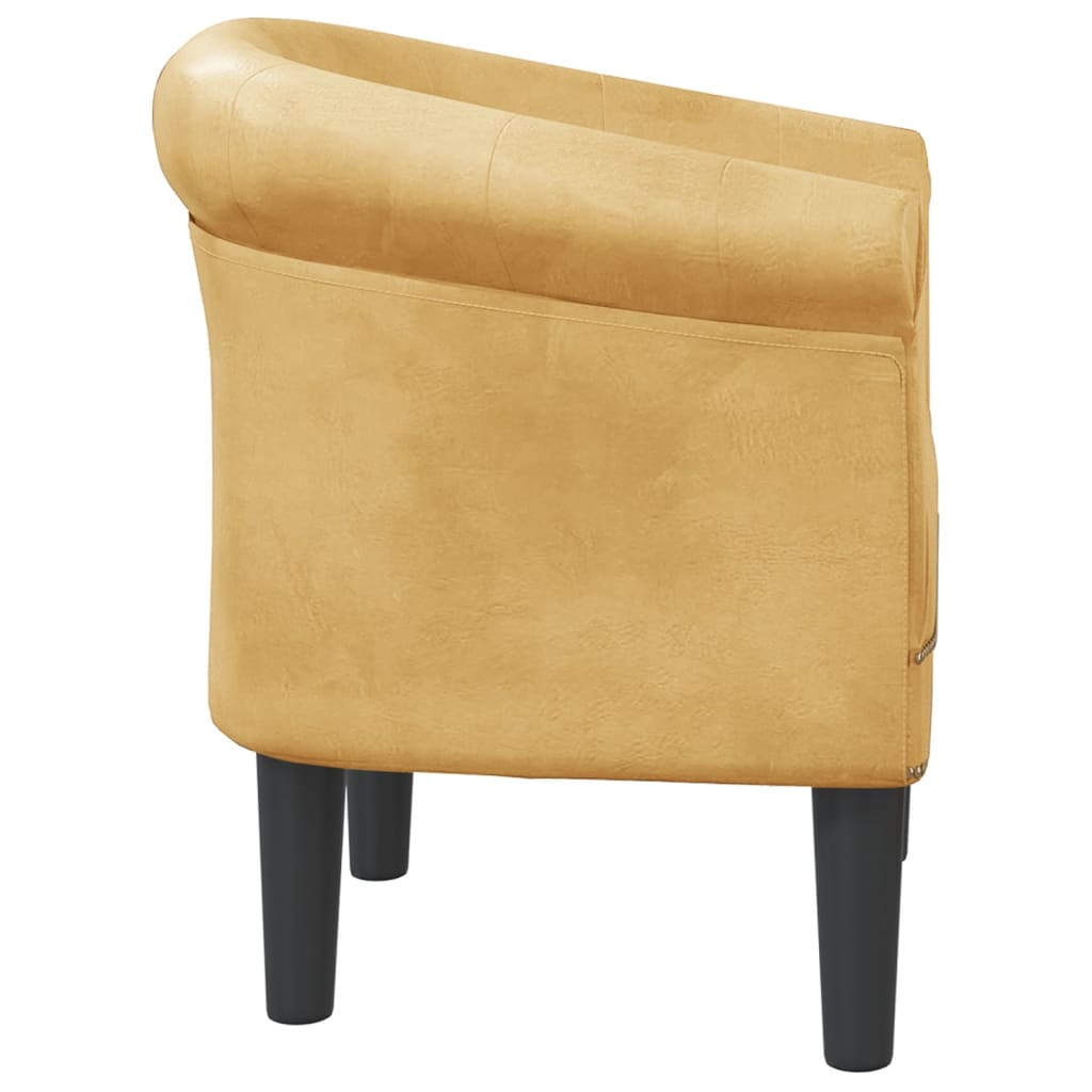 Fotelja od umjetne kože zlatna