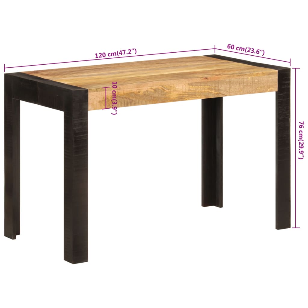 Blagovaonski stol 120 x 60 x 76 cm od masivnog drva manga