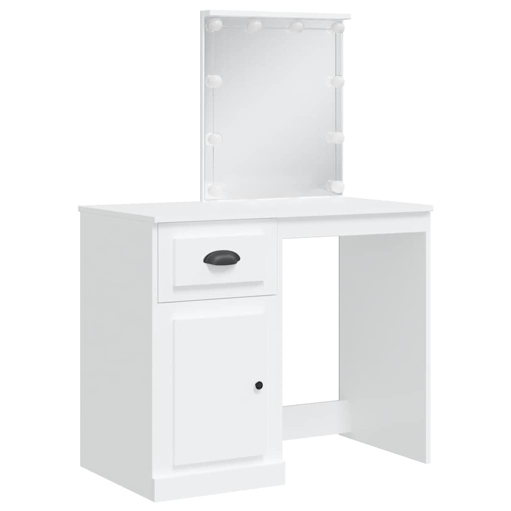Toaletni stolić s LED svjetlima bijeli 90 x 42 x 132,5 cm