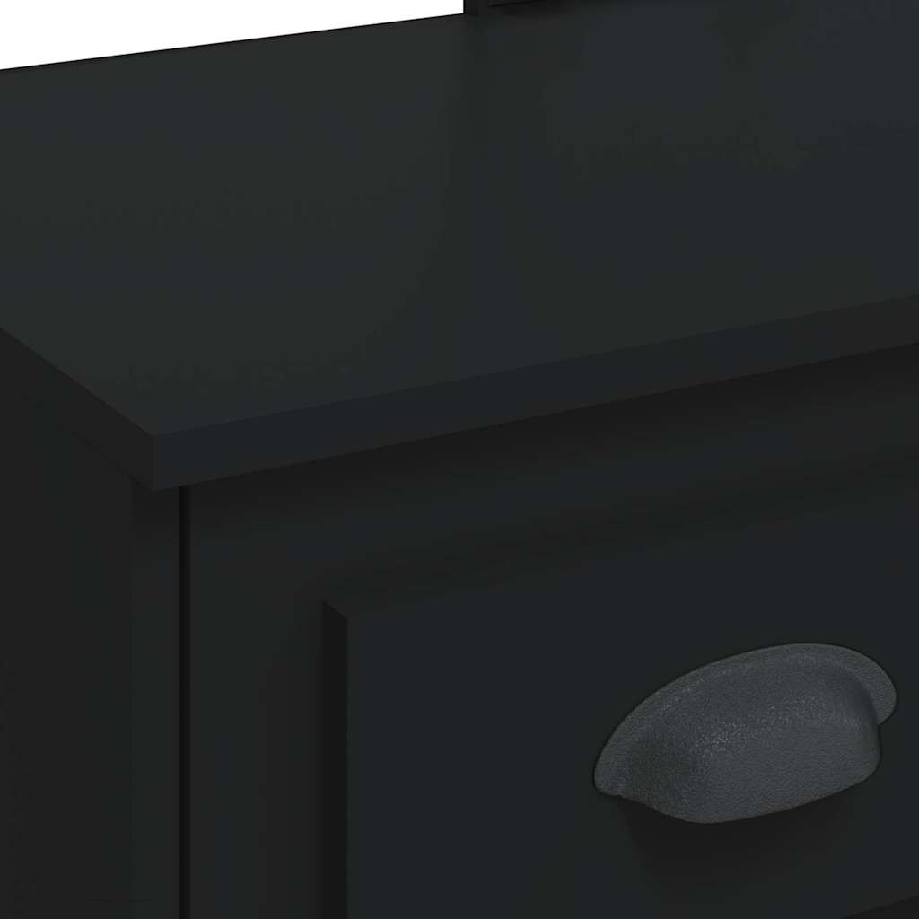 Toaletni stolić s LED svjetlima crni 90 x 42 x 132,5 cm