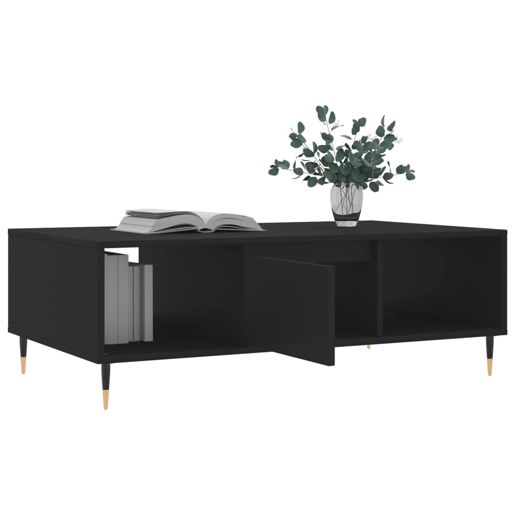 Stolić za kavu crni 104 x 60 x 35 cm od konstruiranog drva
