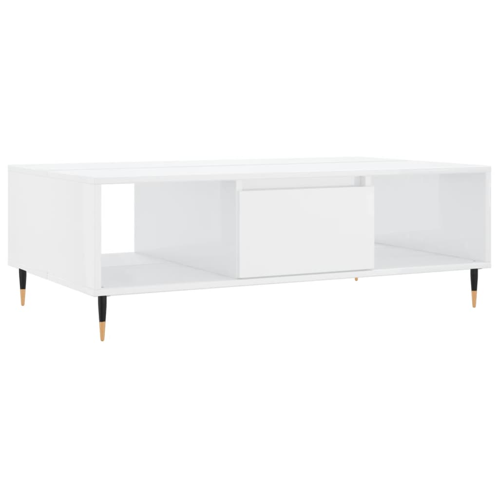 Stolić za kavu sjajni bijeli 104 x 60 x 35 cm konstruirano drvo
