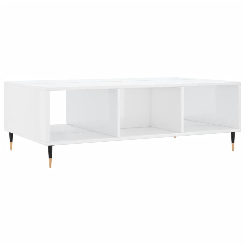 Stolić za kavu sjajni bijeli 104 x 60 x 35 cm konstruirano drvo