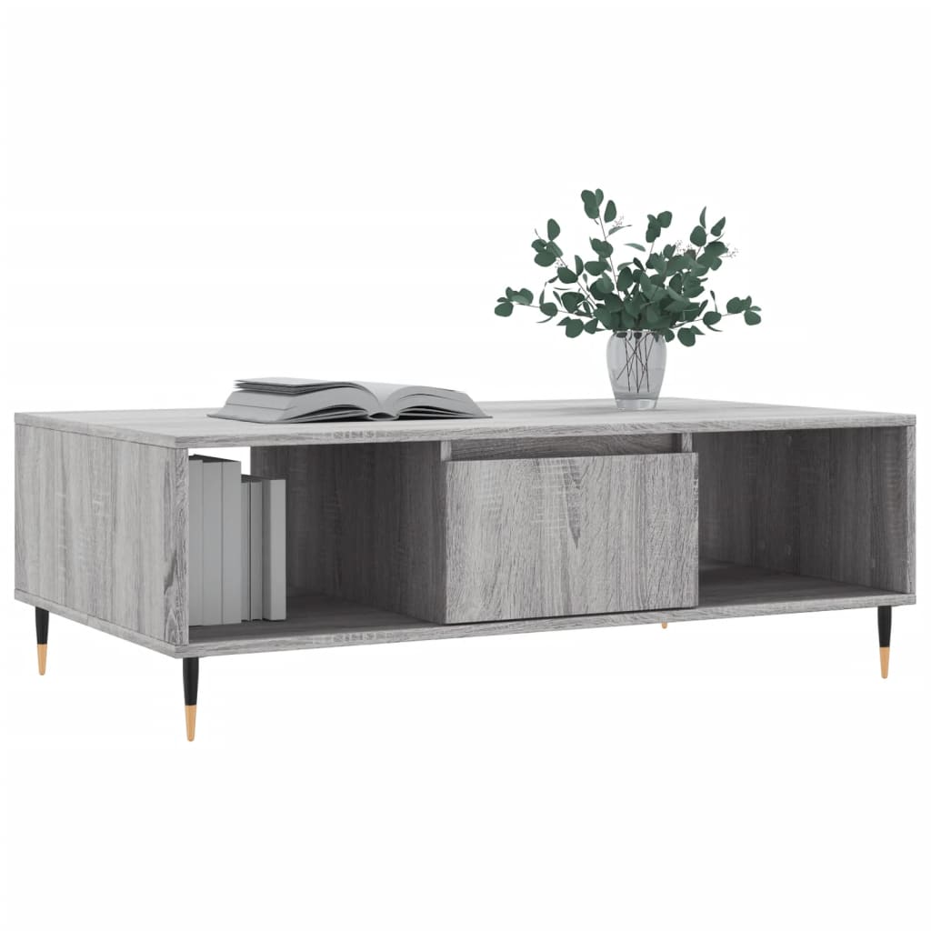 Stolić za kavu siva boja hrasta 104x60x35 cm konstruirano drvo