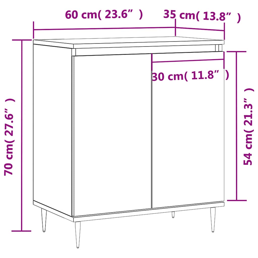 Komoda boja hrasta sonome 60 x 35 x 70 cm od konstruiranog drva