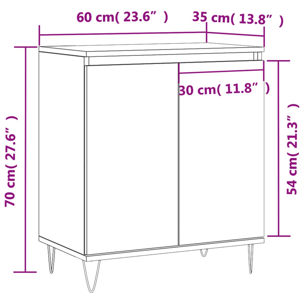 Komoda boja hrasta sonome 60 x 35 x 70 cm od konstruiranog drva