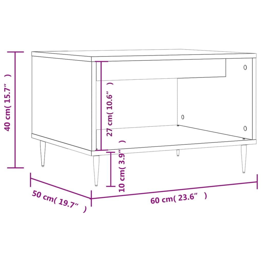 Stolić za kavu bijeli 60 x 50 x 40 cm od konstruiranog drva