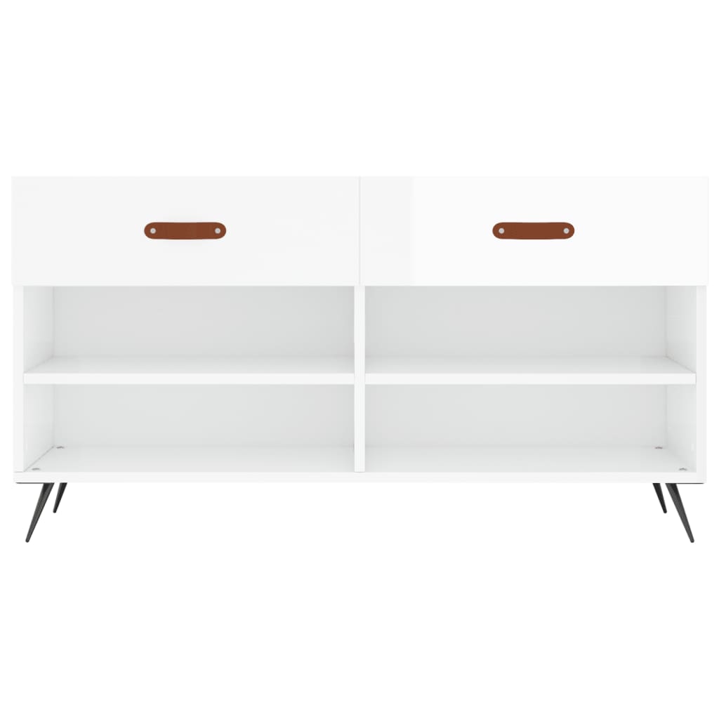 Klupa za cipele sjajna bijela 102x35x55 cm konstruirano drvo