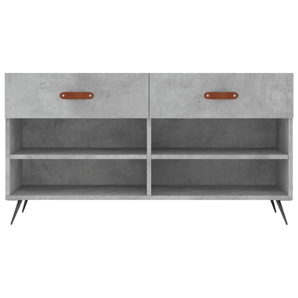 Klupa za cipele siva boja betona 102x35x55 cm konstruirano drvo