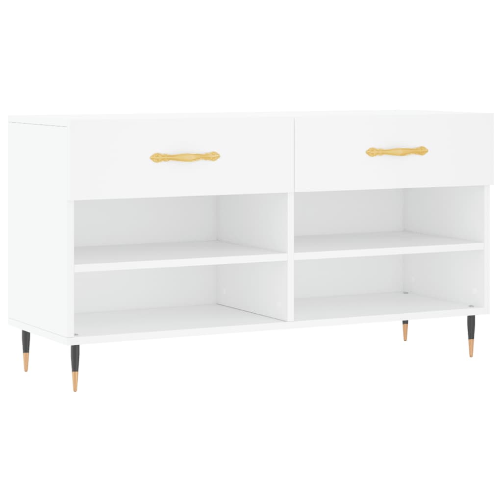 Klupa za cipele bijela 102 x 35 x 55 cm od konstruiranog drva