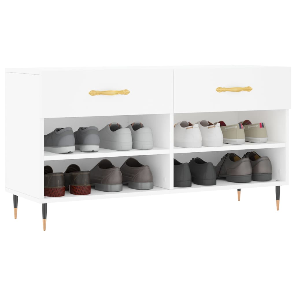 Klupa za cipele bijela 102 x 35 x 55 cm od konstruiranog drva